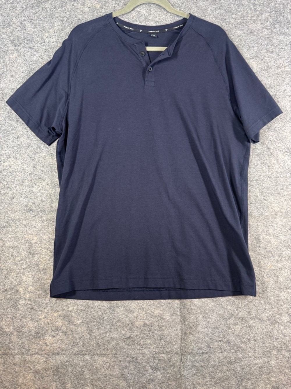 Public Rec Navy Pima Cotton Tencel Short Sleeve Henley Shirt Top Size XL Casual - Picture 2 of 13